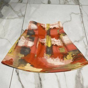 Abigail Girls Coral Grey Knee Length Circle Pleated Skirt Size 5